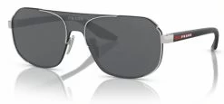 Prada Sport PS 53YS Glasses -Easy Glasses shop. ps 53ys silver w grey mirror black lenses