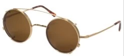 Dolomiti Eyewear RC2/C Glasses -Easy Glasses shop. rc2c sunglass clip only gold with brown polarized lenses